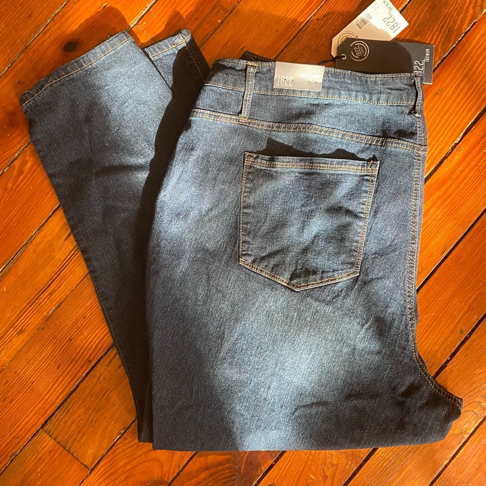 1822 Denim Dark Wash Ankle Skinny Jeans 24W NWT